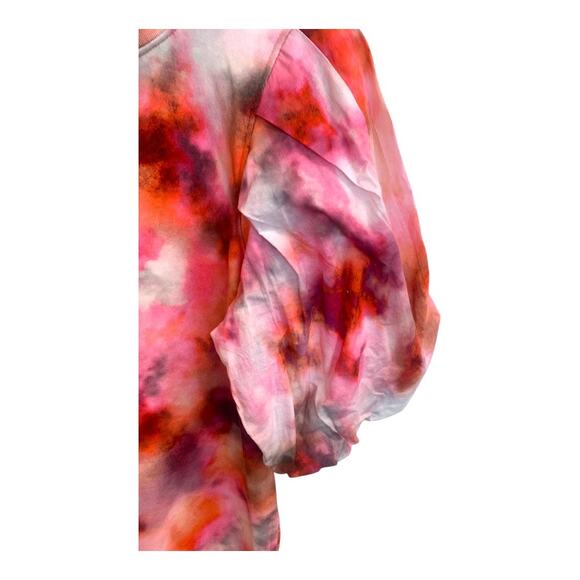 Chico's Amazing Puff Sleeve Colorful Shift Dress pockets sz Chicos 2= L NWOT - Picture 5 of 10